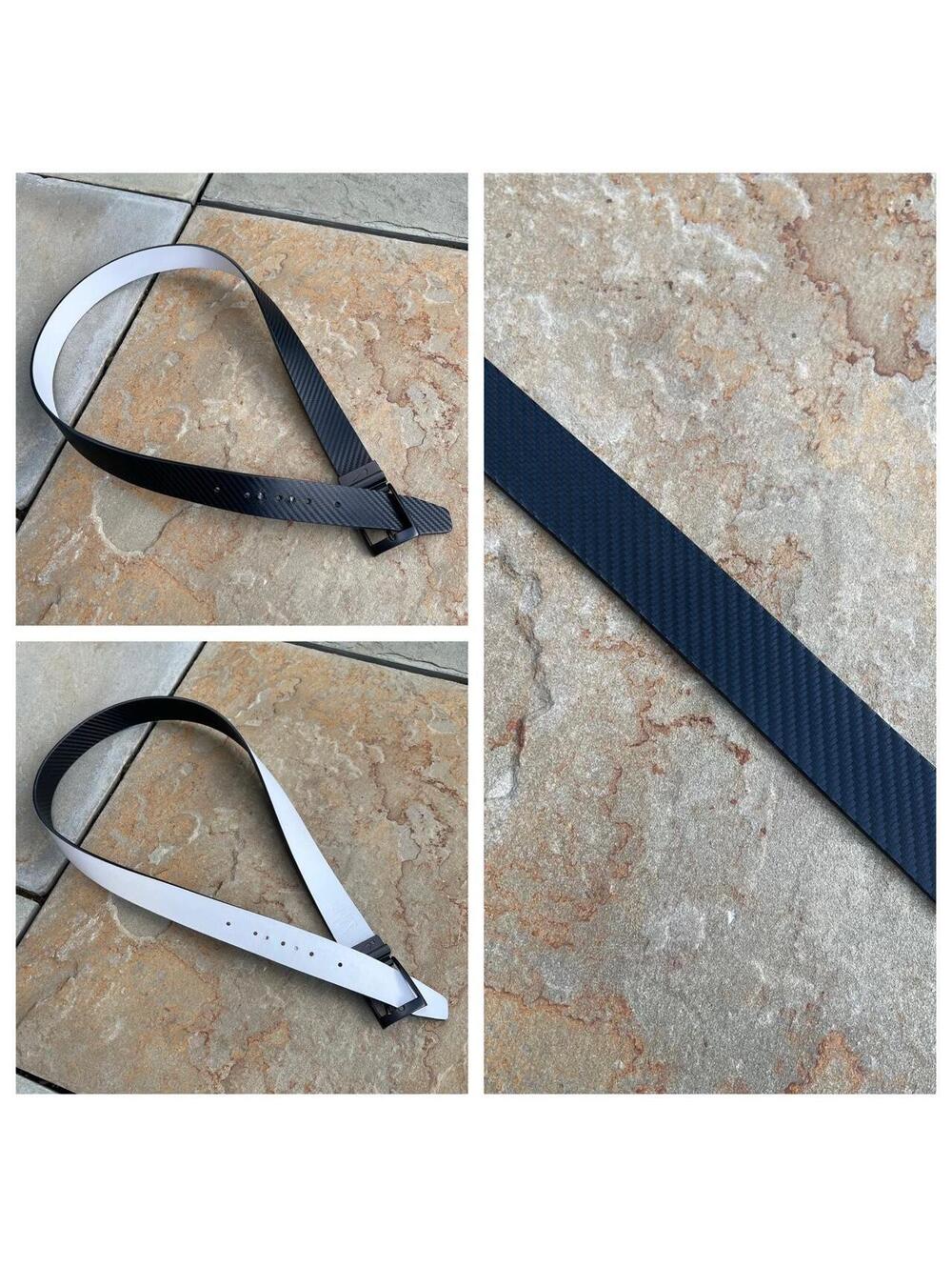 Nike Carbon Fiber Design/White Leather Reversible Belt
